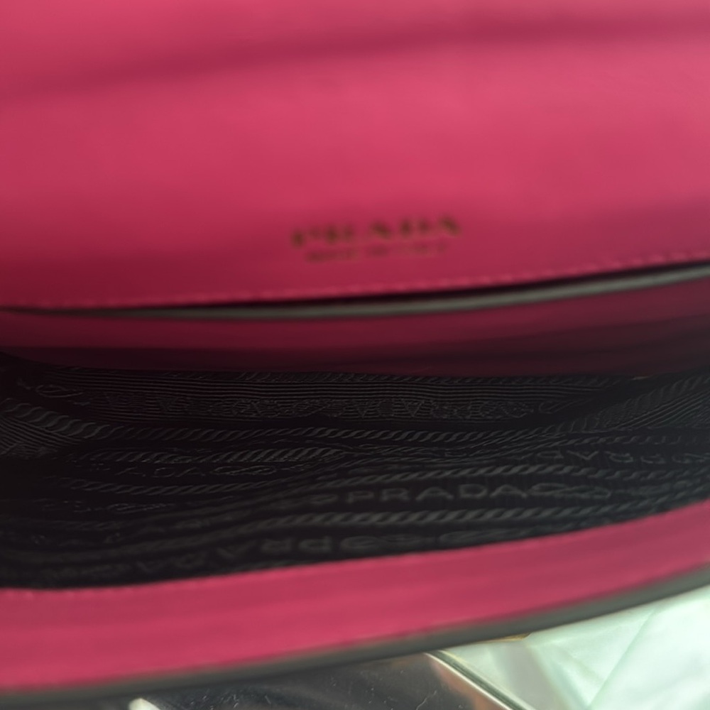 Prada City Calk Cahier Pink Black Leather Cross Body or Belt Bag + DUST BAG - Picture 12 of 14